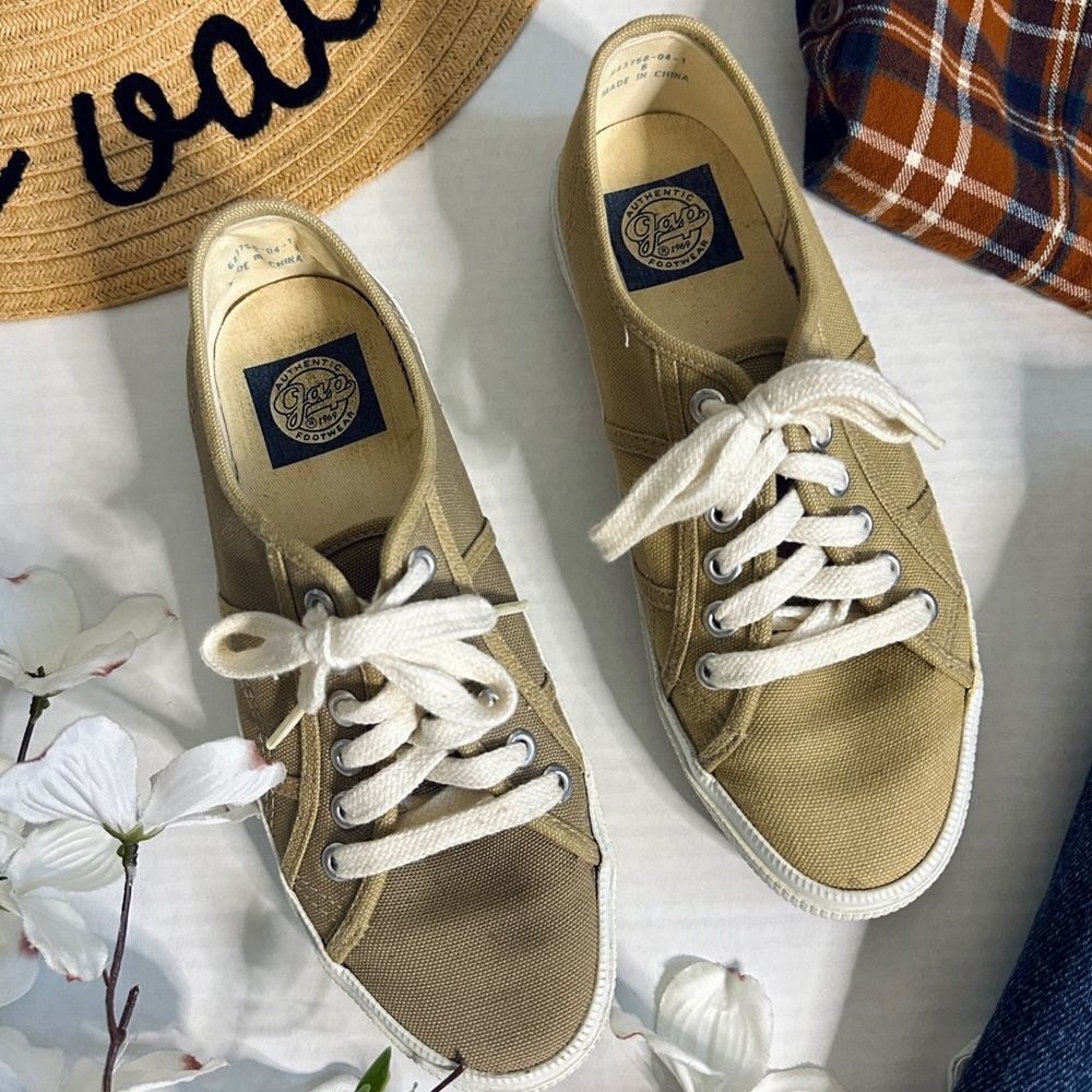 Vintage 80s/90s GAP Slip On Lace Up Fabric Sneakers